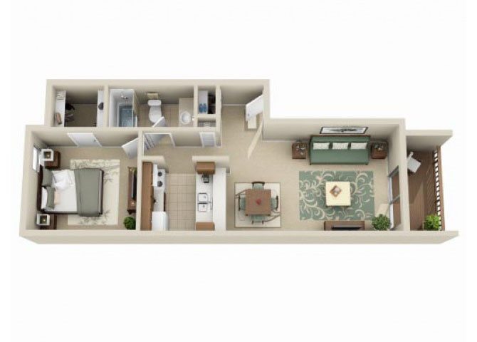 1 bedroom 1 bathroom at Claremont Villas Apartments in Tucson, AZ